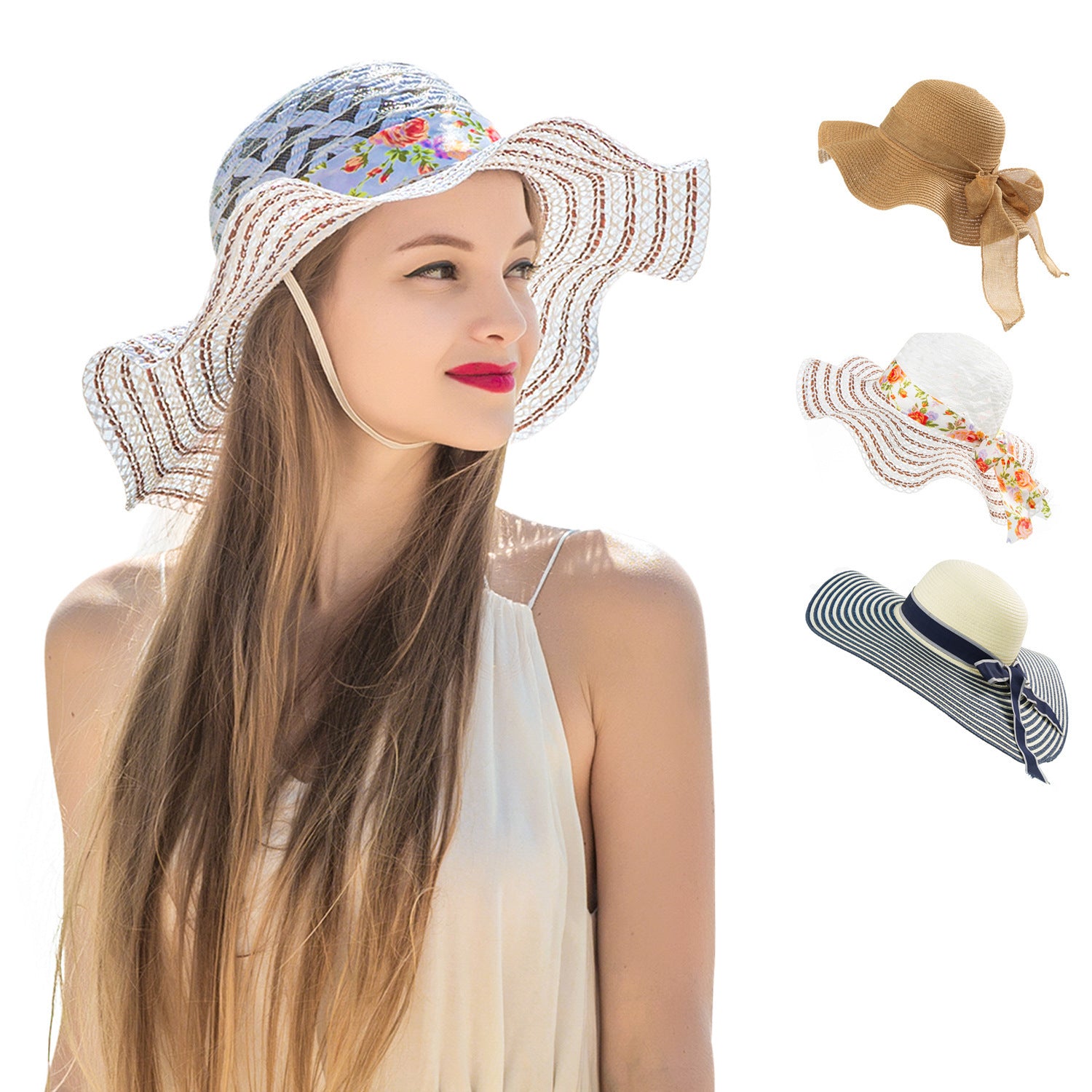 Ladies Fashion Sun Hat Foldable Straw Hat