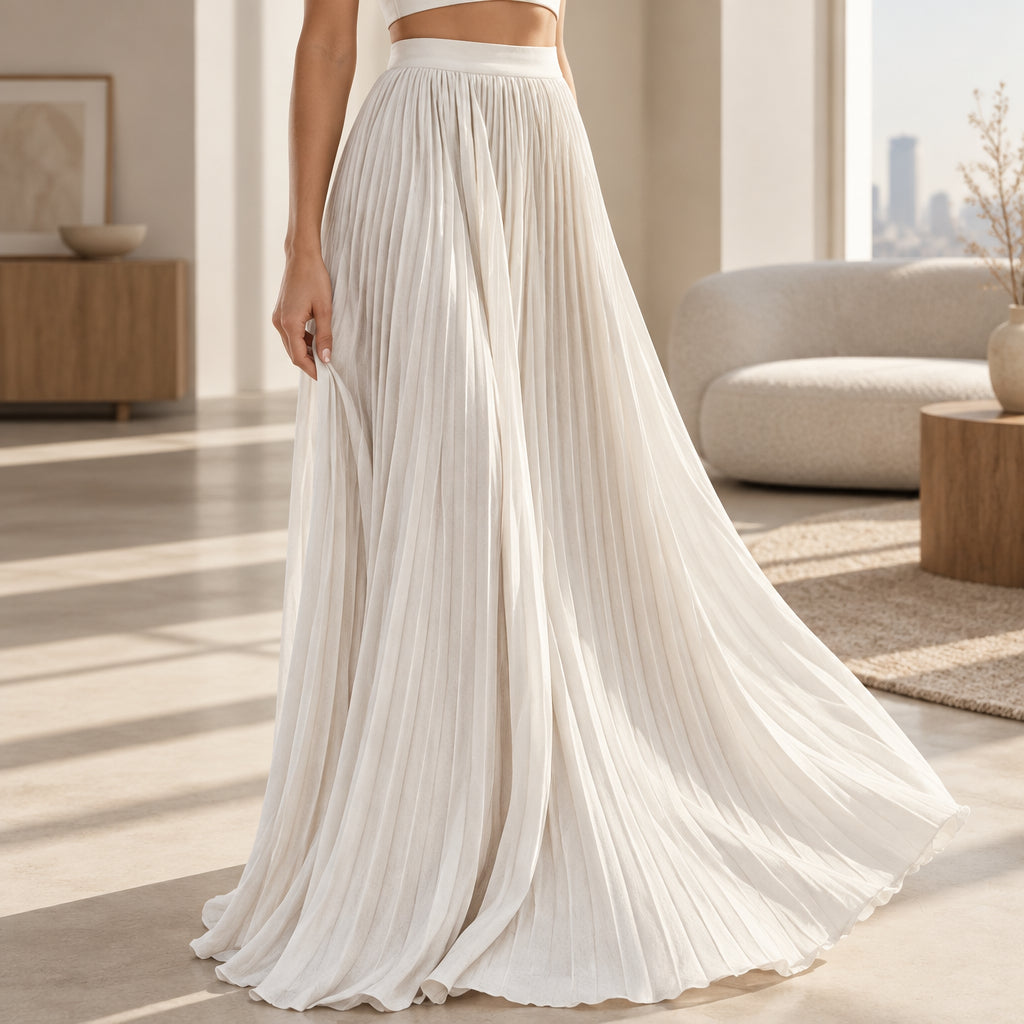 women's Solidi pleated skirt