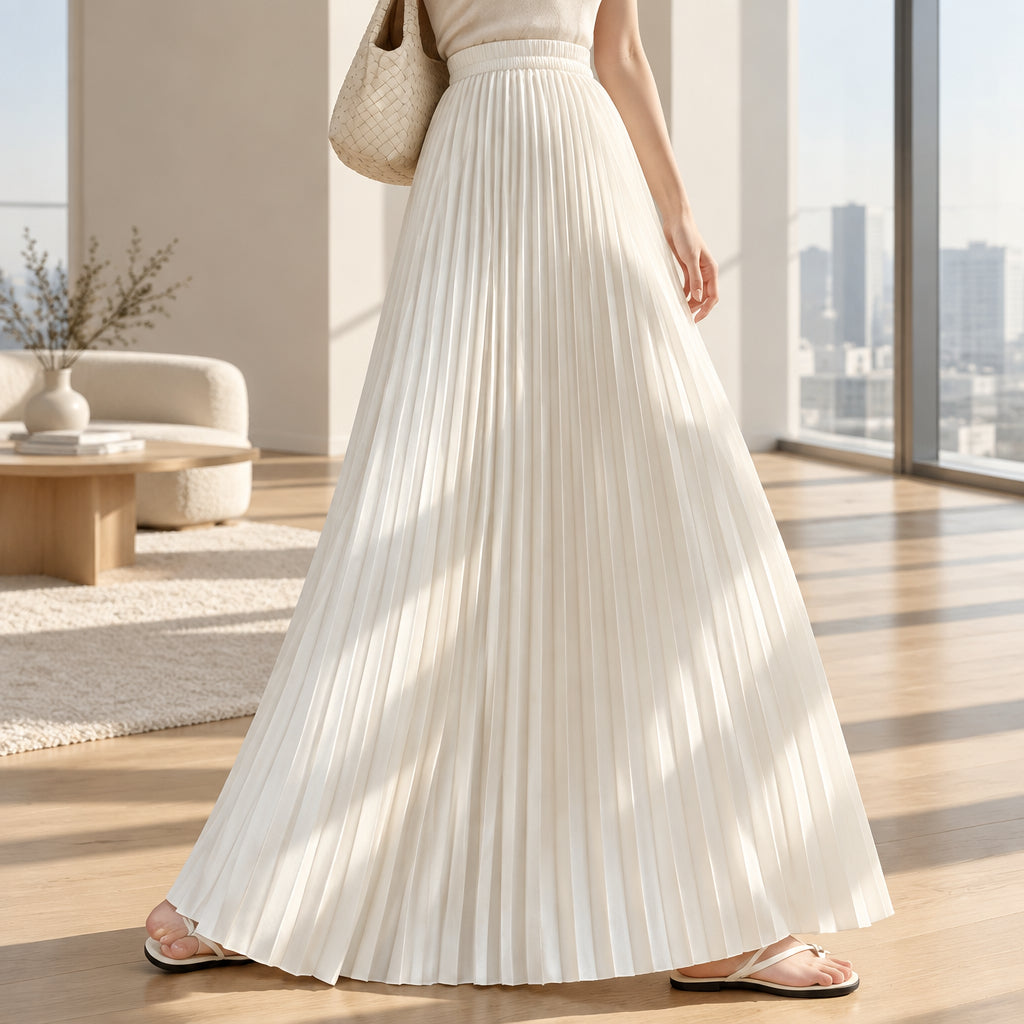 women's Solidi pleated skirt