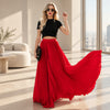 Women's redk high waist maxi skirt