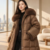 Women's brown wool blend winter coat